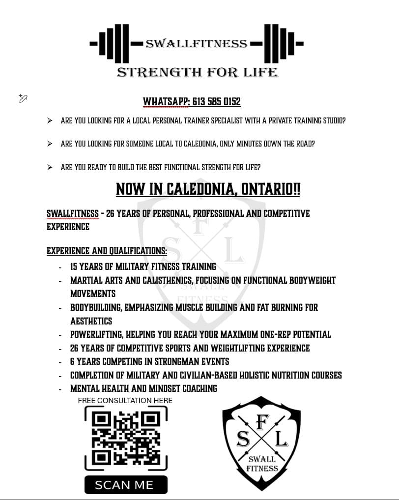 SWALL Fitness private training studio with rack, bench, and bumper plates